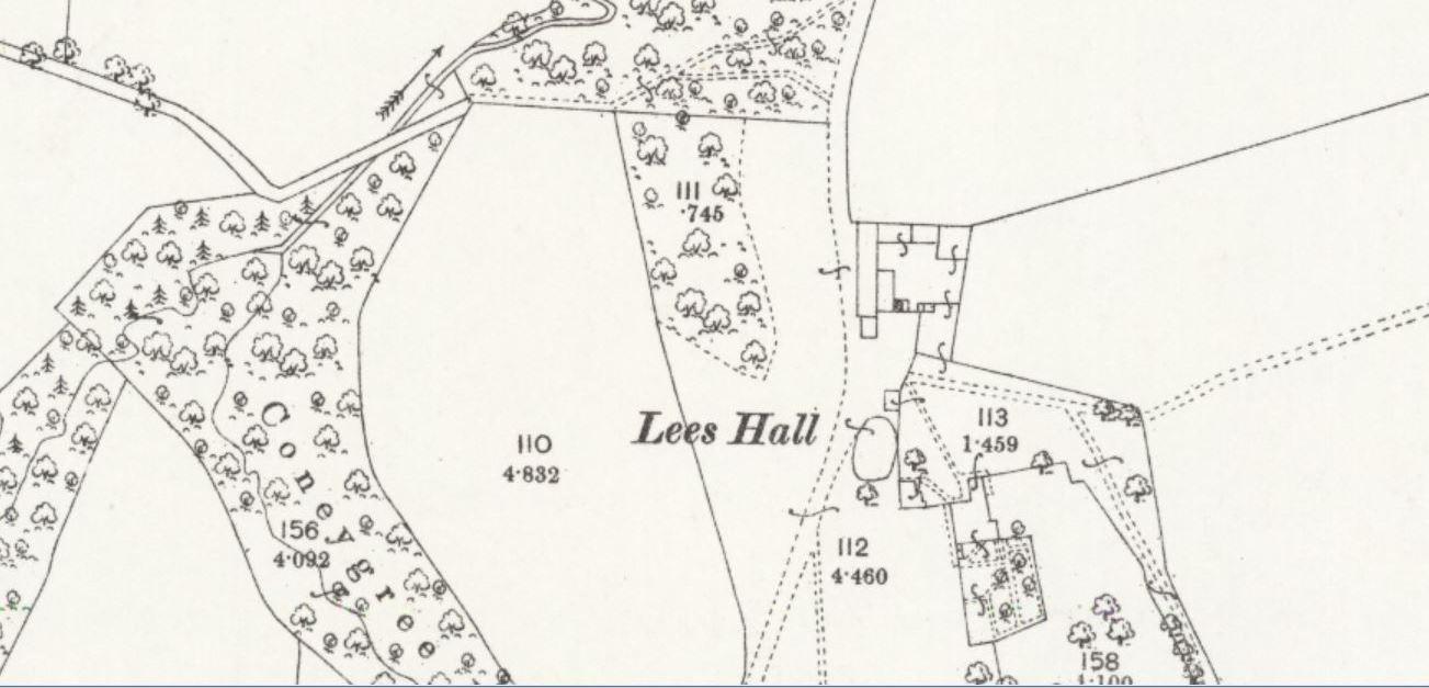 1894 Ordnance Survey map showing fishpond